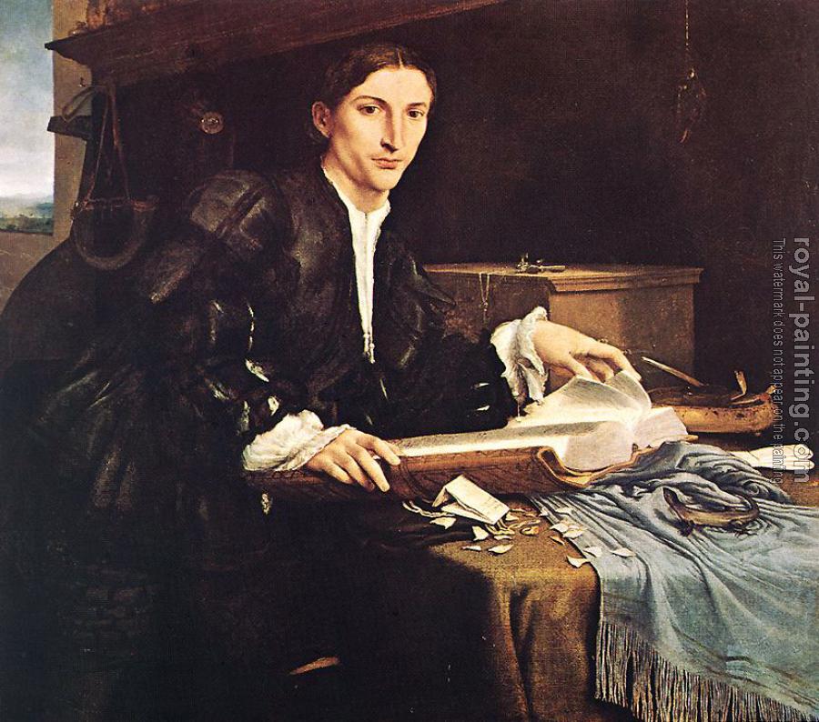 Lorenzo Lotto : Portrait of a Gentleman in his Study